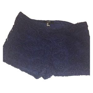 Highwaisted Navy Lace Forever21 Shorts